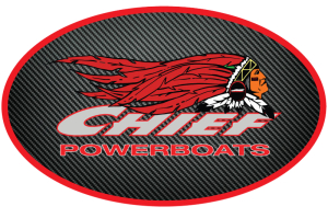 Chief Powerboats - Chief Powerboats Carbon Fiber Oval Logo Sticker