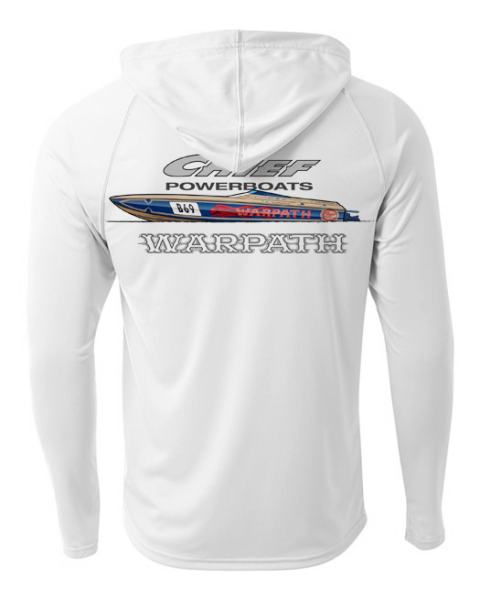 Chief Powerboats - Chief Powerboats Warpath Long Sleeve Performance Cooling Hooded Tee Graphic Shirt