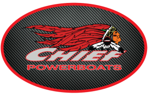 Chief Powerboats Carbon Fiber Oval Logo Sticker